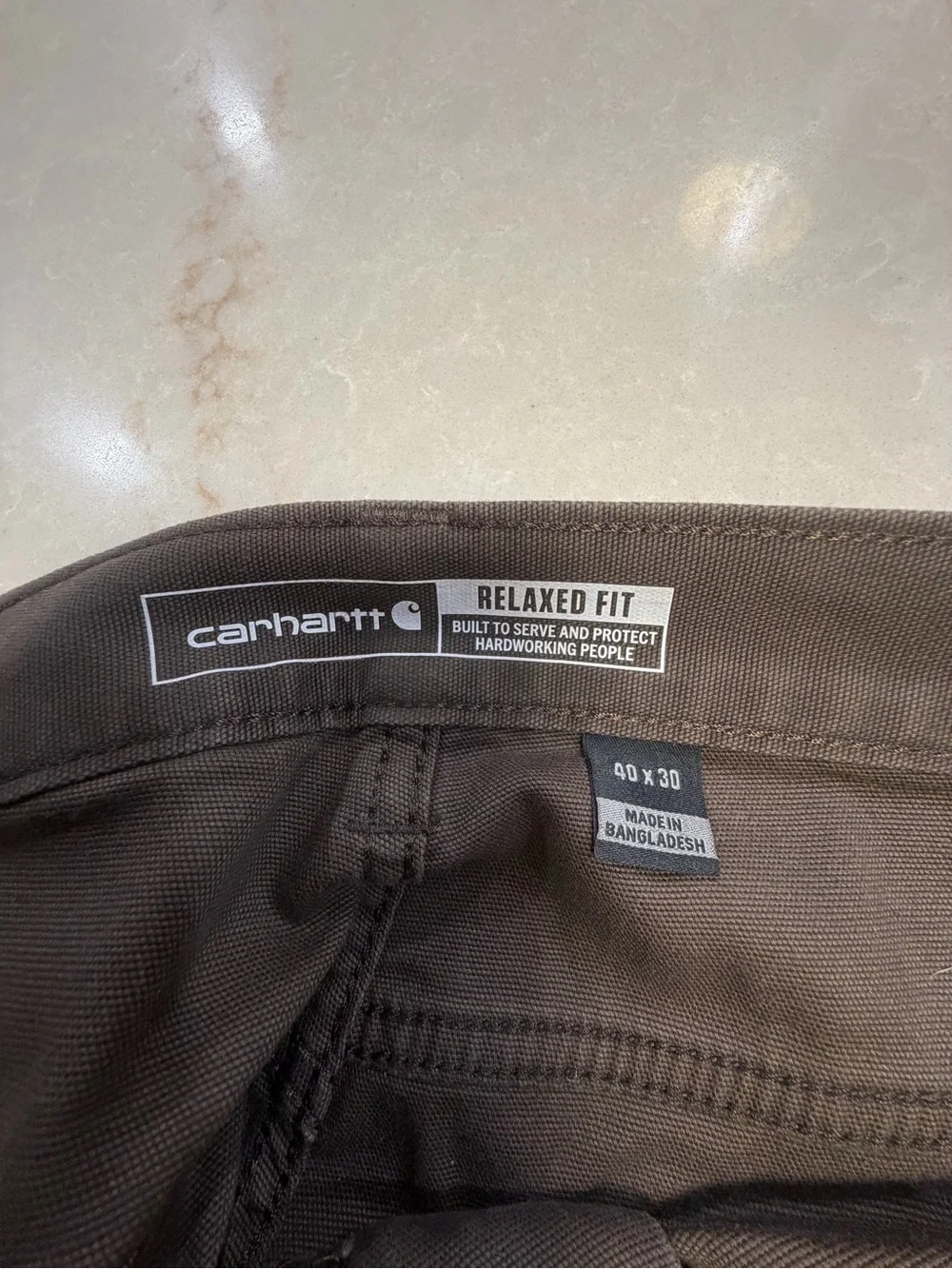 Carhartt Mens Relaxed Fit Cargo Work Pants Brown Size 40x30